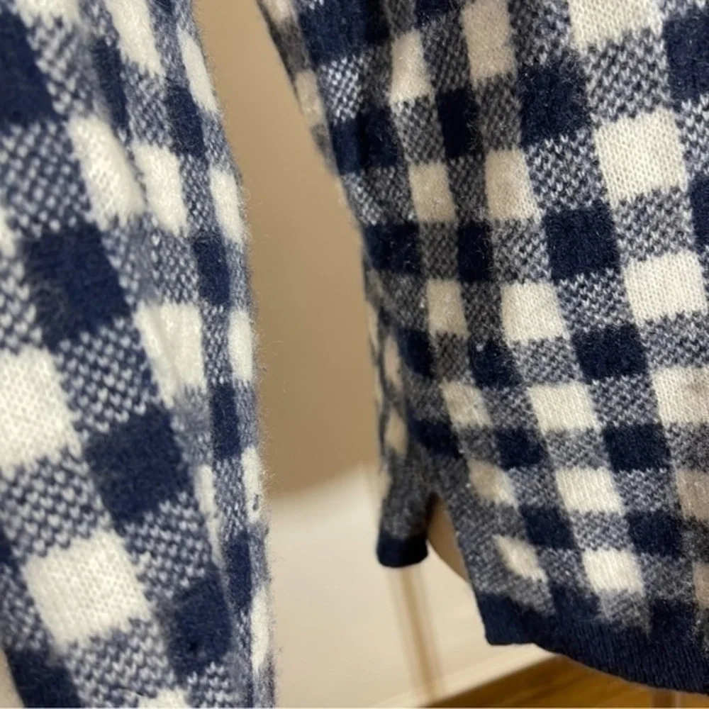J.Crew • Gingham Checkered Cashmere Sweater S ASO Wednesday Addams